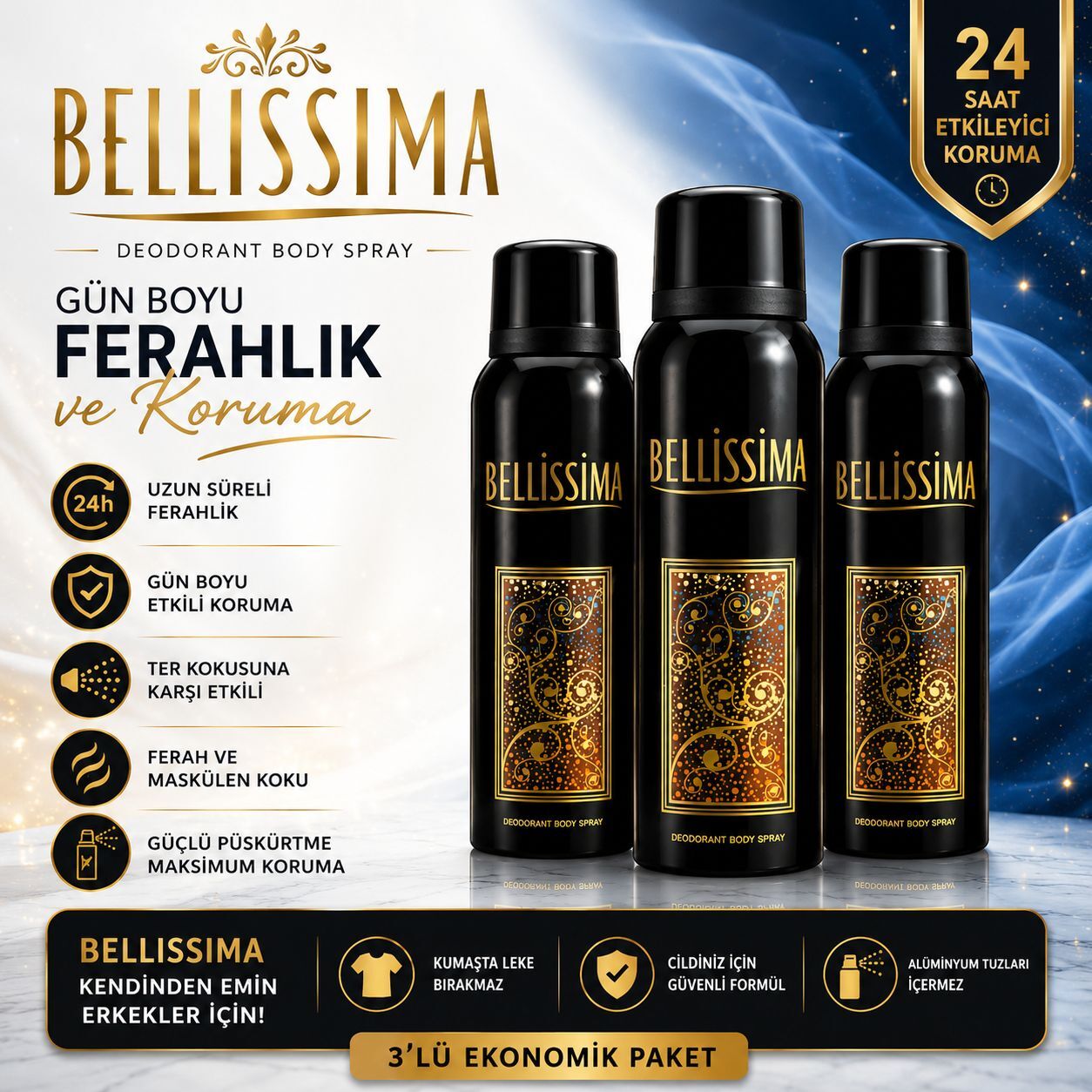 Bellisima Kadın Deodorant 3x150ml