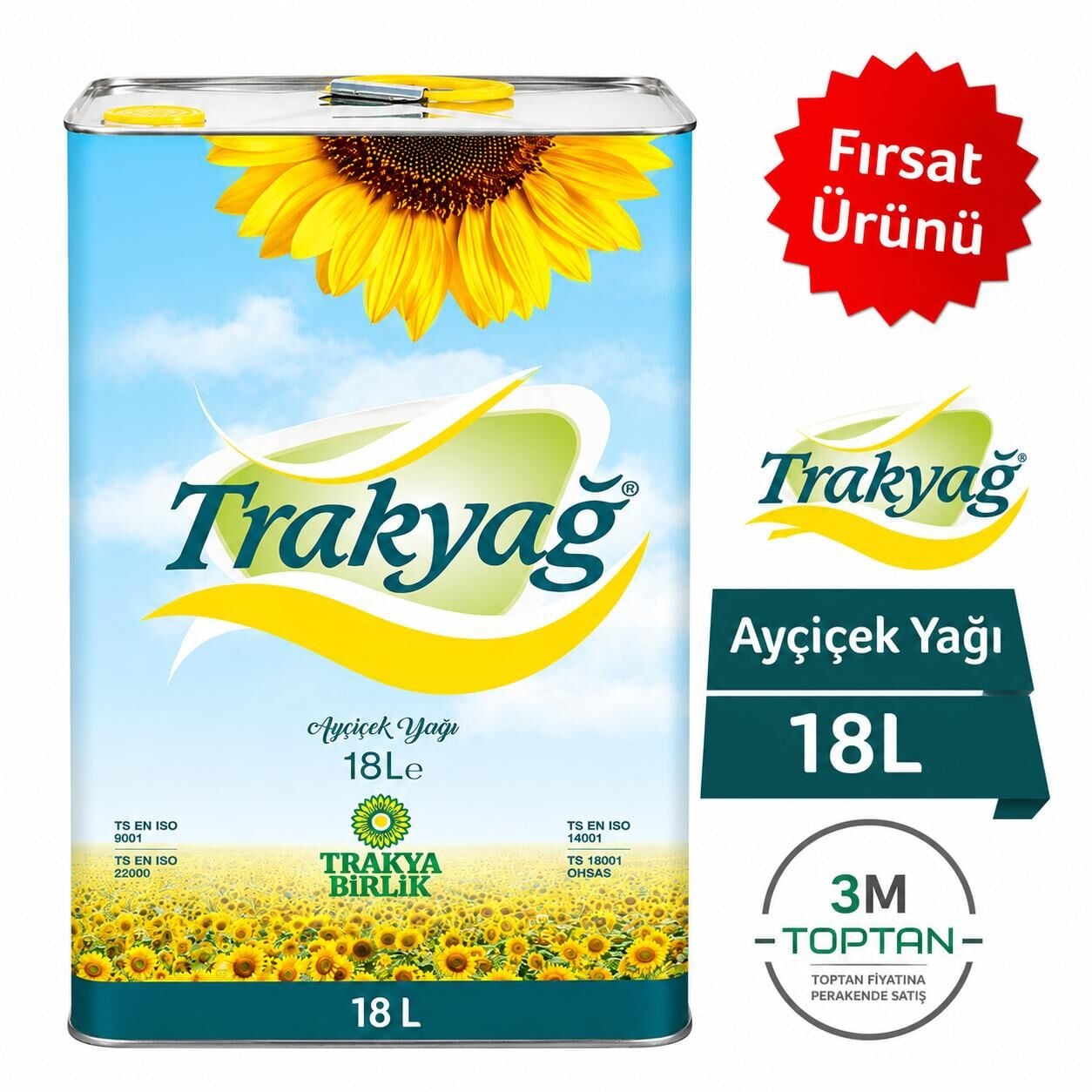 Genel Markalar Ayçiçek Yağı 18 Lt Teneke