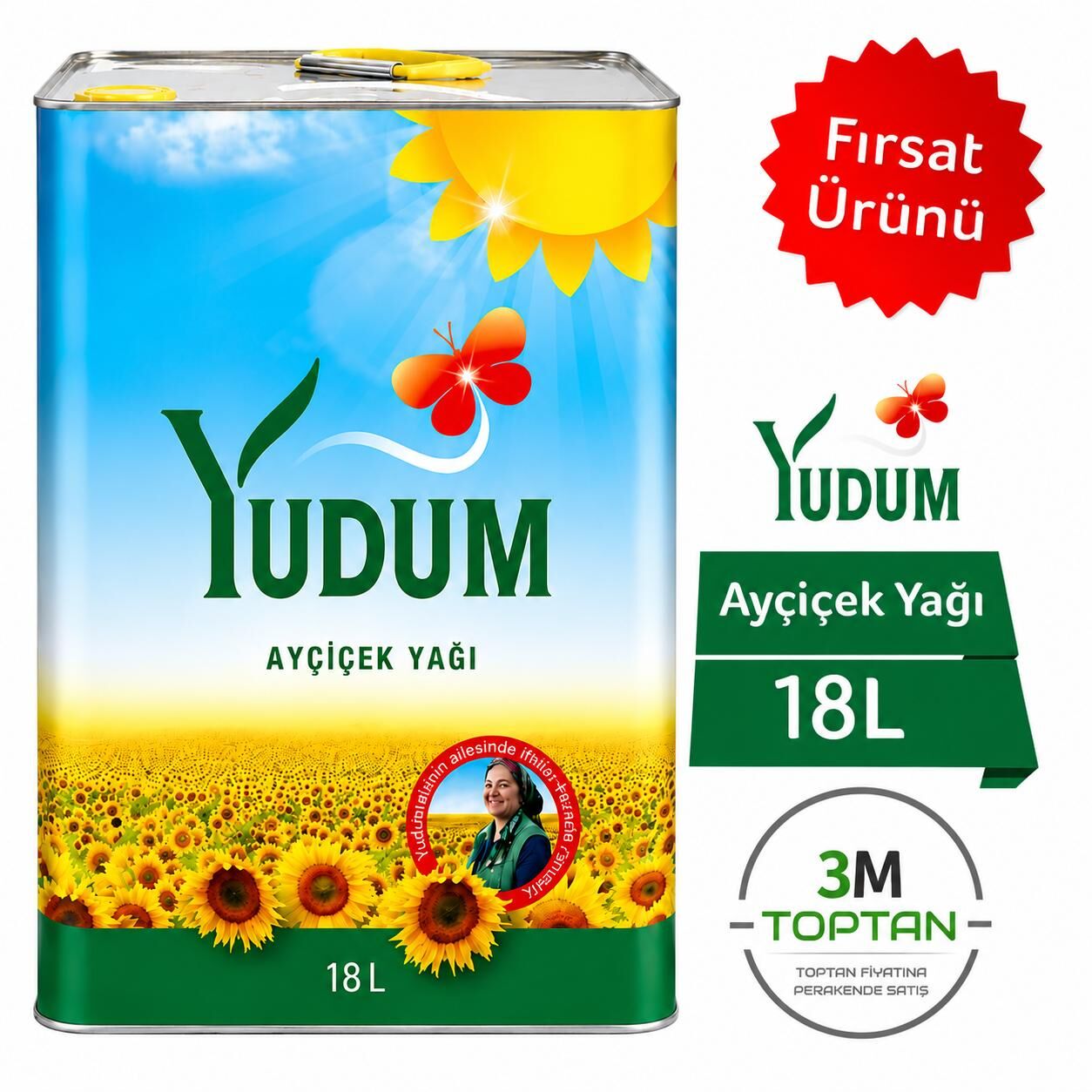 Yudum Ayçiçek Yağı 18 lt