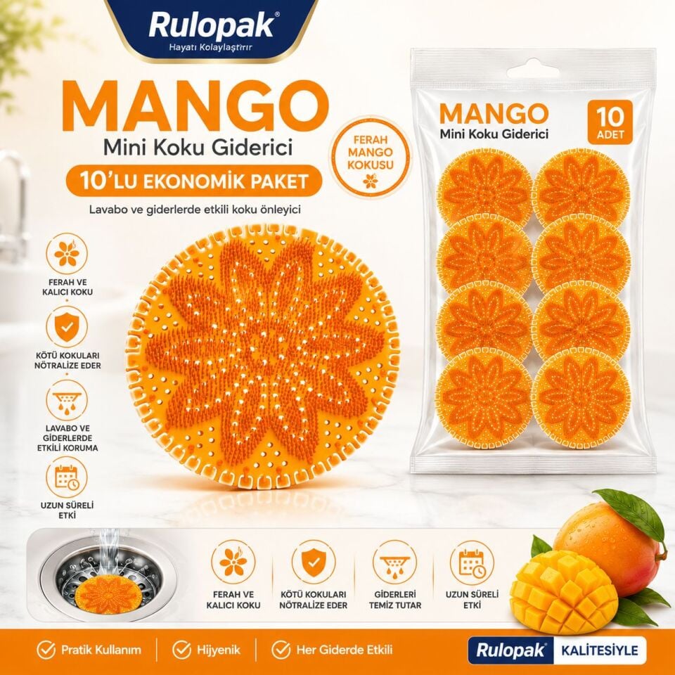 Rulopak Mini Pisuvar Koku Giderici 4'lü Mango Kokusu