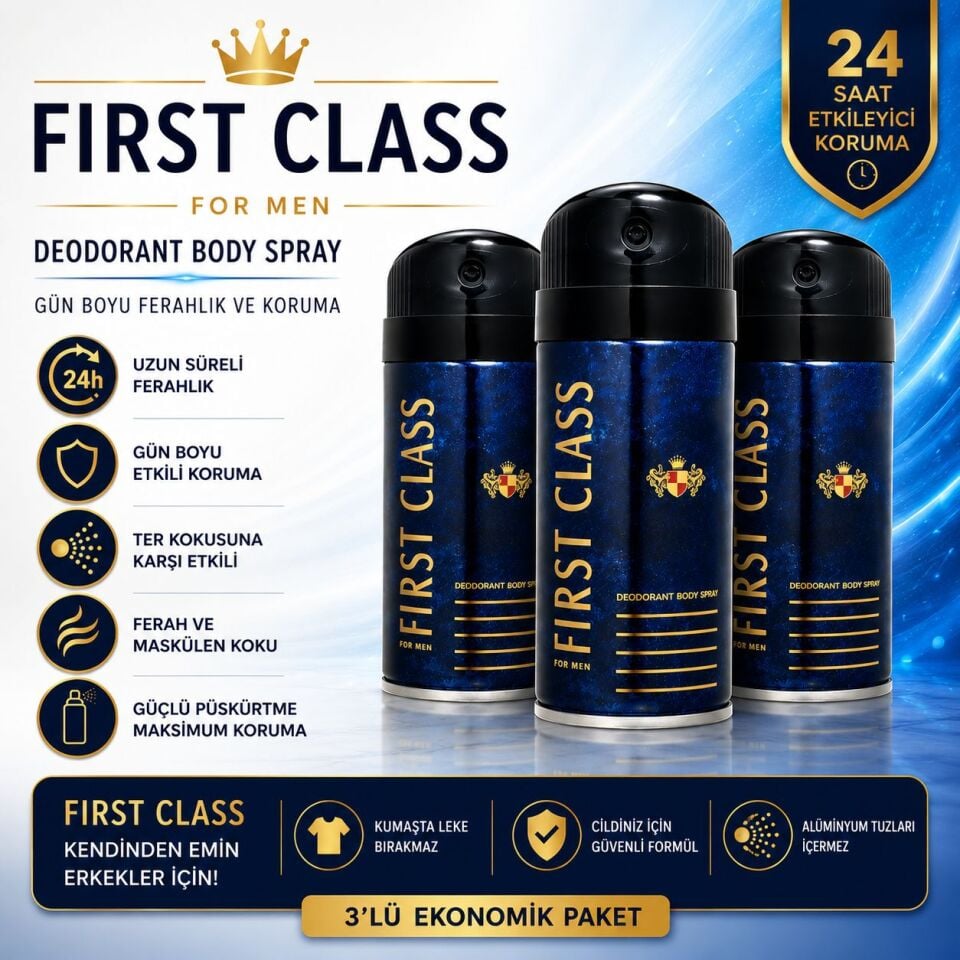 First Class Deodorant 150 ml X 3 Adet